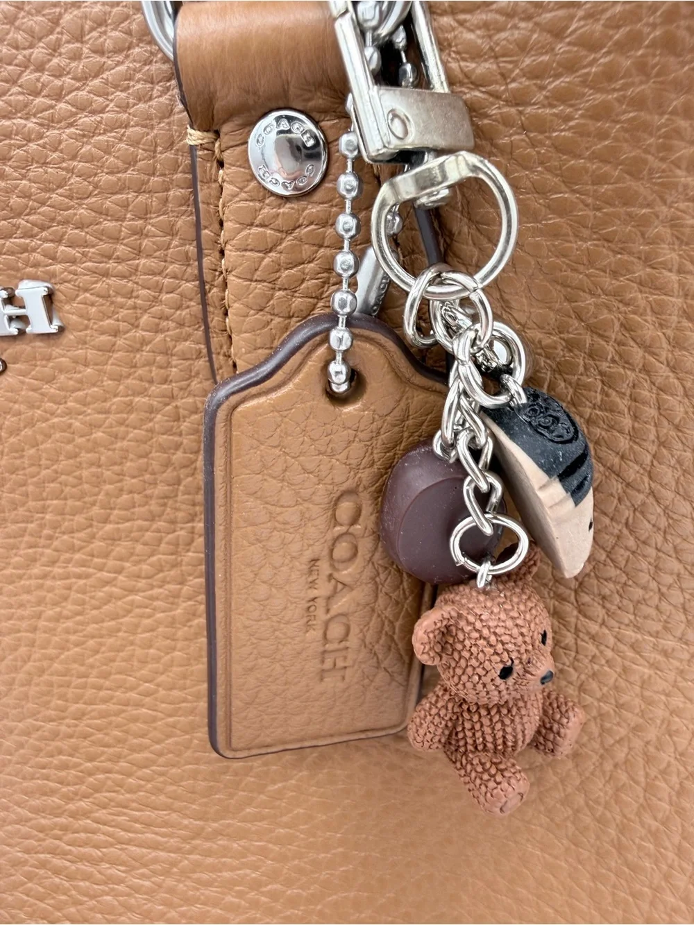 Coach Georgia Satchel Bag Pebble Leather Light Saddle Silver Crossbody CR156